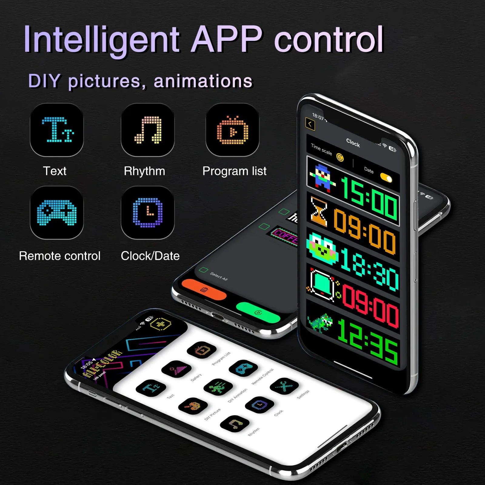LED Car Sign Flexible LED Matrix Panel 5V USB LED Light Signs for Car Bluetooth Smart APP RGB Scrolling Display Message Board
