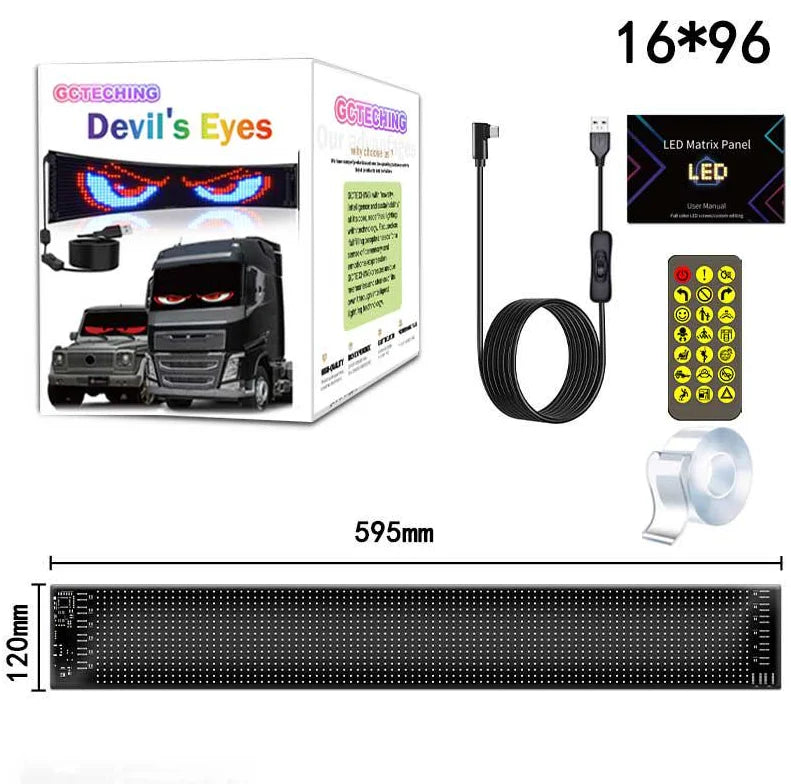 LED Car Sign Flexible LED Matrix Panel 5V USB LED Light Signs for Car Bluetooth Smart APP RGB Scrolling Display Message Board