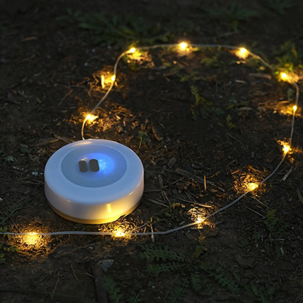 Retractable Luminous String Lamp Waterproof Retractable RGB String Lamp Hanging Tent Lamp Built-in Hook & Carabiner
